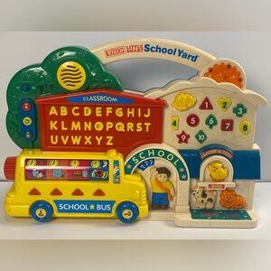 1990 VTech Little Smart School Yard Learning Toy with School Bus